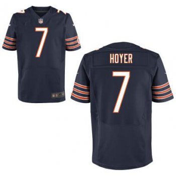 Men's Chicago Bears #7 Brian Hoyer Navy Blue Tean Cikir NFL Nike Elite Jersey