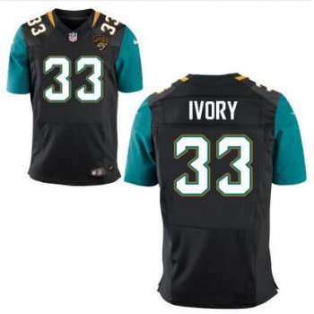 Men's Jacksonville Jaguars #33 Chris Ivory Black Team Color NFL Nike Elite Jersey