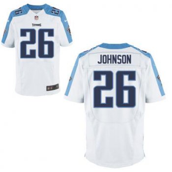 Men's Tennessee Titans #26 Rashad Johnson White Road NFL Nike Elite Jersey