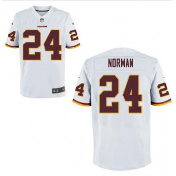 Men's Washington Redskins #24 Josh Norman Burgundy White Road NFL Nike Elite Jersey