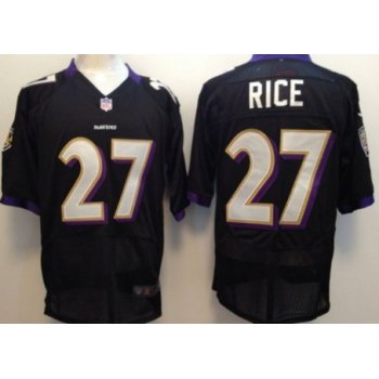 Nike Baltimore Ravens #27 Ray Rice Black Elite Jersey