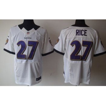 Nike Baltimore Ravens #27 Ray Rice White Elite Jersey