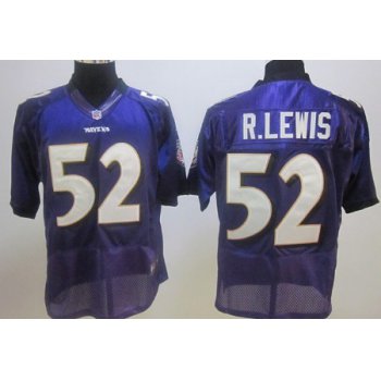 Nike Baltimore Ravens #52 Ray Lewis Purple Elite Jersey