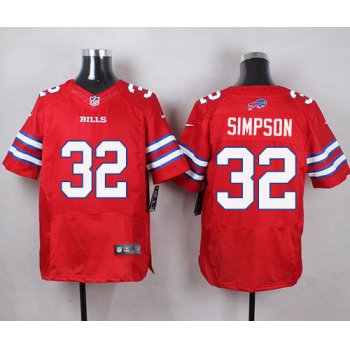 Nike Bills #32 O. J. Simpson Red Men's Stitched NFL Elite Rush Jersey