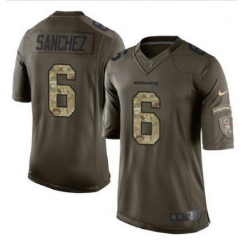 Nike Broncos #6 Mark Sanchez Green Men's Stitched NFL Limited Salute To Service Jersey