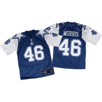 Nike Cowboys #46 Alfred Morris Navy BlueWhite Men's Stitched NFL Throwback Elite Jersey