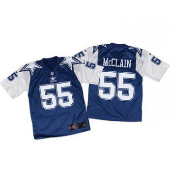 Nike Cowboys #55 Rolando McClain Navy BlueWhite Throwback Men's Stitched NFL Elite Jersey