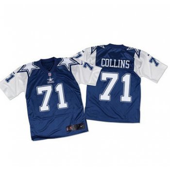 Nike Cowboys #71 La'el Collins Navy BlueWhite Throwback Men's Stitched NFL Elite Jersey