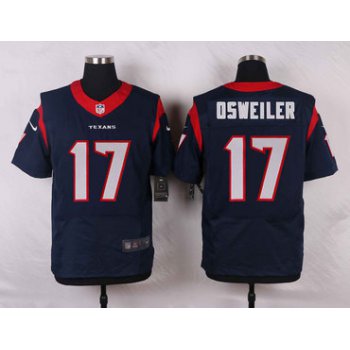 Nike Texans #17 Brock Osweiler Navy Blue Team Color Men's Stitched NFL Elite Jersey