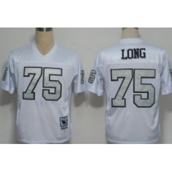 Oakland Raiders #75 Howie Long White With Silver Throwback Jersey