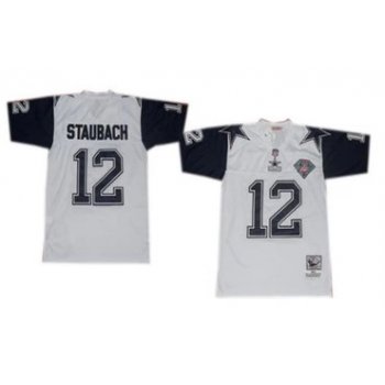 Dallas Cowboys #12 Roger Staubach White Thanksgivings 75TH Throwback Jersey