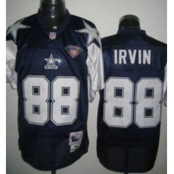 Dallas Cowboys #88 Michael Irvin Blue Thanksgiving 75TH Throwback Jersey