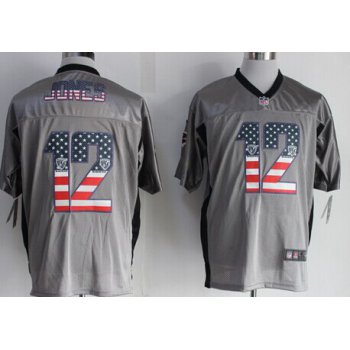 Nike Baltimore Ravens #12 Jacoby Jones 2014 USA Flag Fashion Gray Elite Jersey