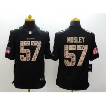 Nike Baltimore Ravens #57 C.J. Mosley Salute to Service Black Limited Jersey