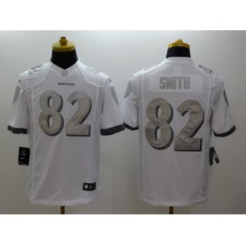 Nike Baltimore Ravens #82 Torrey Smith Platinum White Limited Jersey