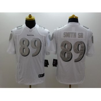 Nike Baltimore Ravens #89 Steve Smith Sr Platinum White Limited Jersey