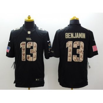 Nike Carolina Panthers #13 Kelvin Benjamin Salute to Service Black Limited Jersey