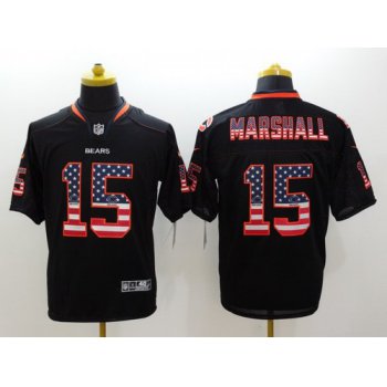 Nike Chicago Bears #15 Brandon Marshall 2014 USA Flag Fashion Black Elite Jersey