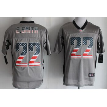 Nike Dallas Cowboys #22 Emmitt Smith 2014 USA Flag Fashion Gray Elite Jersey