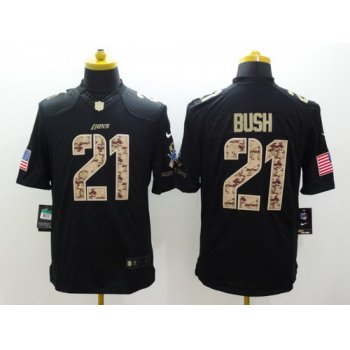 Nike Detroit Lions #21 Reggie Bush Salute to Service Black Limited Jersey