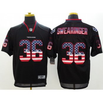 Nike Houston Texans #36 D. J. Swearinger 2014 USA Flag Fashion Black Elite Jersey