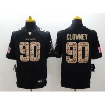 Nike Houston Texans #90 Jadeveon Clowney Salute to Service Black Limited Jersey