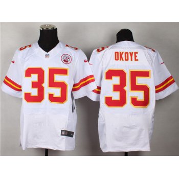 Nike Kansas City Chiefs #35 Christian Okoye White Elite Jersey