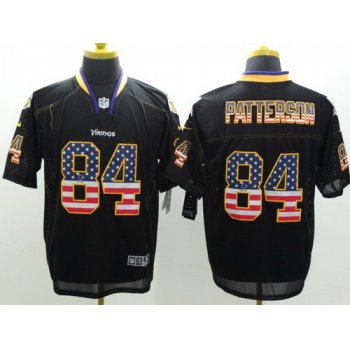 Nike Minnesota Vikings #84 Cordarrelle Patterson 2014 USA Flag Fashion Black Elite Jersey