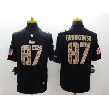 Nike New England Patriots #87 Rob Gronkowski Salute to Service Black Limited Jersey