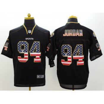 Nike New Orleans Saints #94 Cameron Jordan 2014 USA Flag Fashion Black Elite Jersey