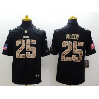 Nike Philadelphia Eagles #25 LeSean McCoy Salute to Service Black Limited Jersey