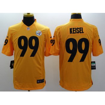 Nike Pittsburgh Steelers #99 Brett Keisel Yellow Limited Jersey