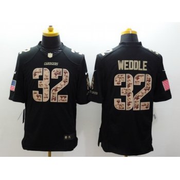 Nike San Diego Chargers #32 Eric Weddle Salute to Service Black Limited Jersey