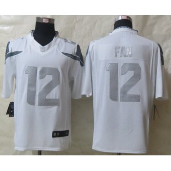 Nike Seattle Seahawks #12 Fan Platinum White Limited Jersey