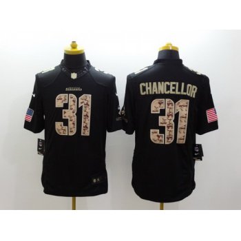 Nike Seattle Seahawks #31 Kam Chancellor Salute to Service Black Limited Jersey