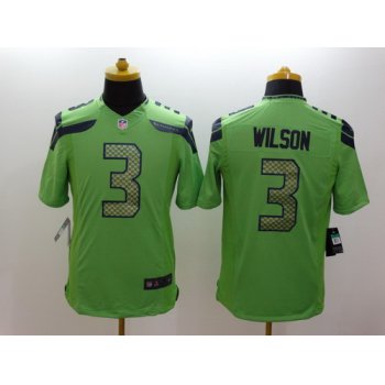 Nike Seattle Seahawks #3 Russell Wilson Green Limited Jersey