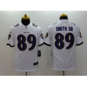 Nike Baltimore Ravens #89 Steve Smith Sr 2013 White Limited Jersey