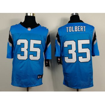 Nike Carolina Panthers #35 Mike Tolbert Black Light Blue Jersey