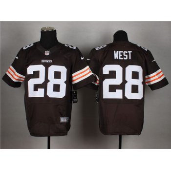 Nike Cleveland Browns #28 Terrance West Brown Elite Jersey