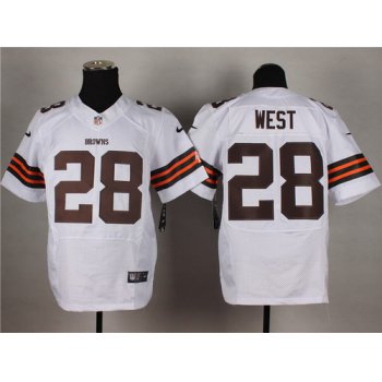 Nike Cleveland Browns #28 Terrance West White Elite Jersey