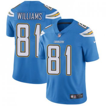 Nike Los Angeles Chargers #81 Mike Williams Electric Blue Alternate Men's Stitched NFL Vapor Untouchable Limited Jersey