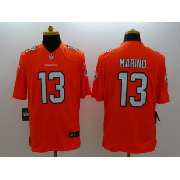 Nike Miami Dolphins #13 Dan Marino 2013 Orange Limited Jersey