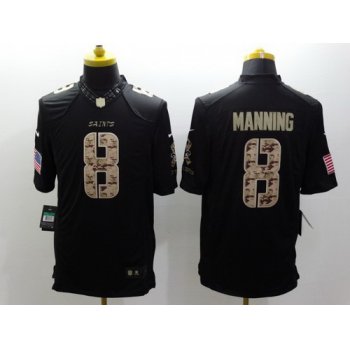 Nike New Orleans Saints #8 Archie Manning Salute to Service Black Limited Jersey