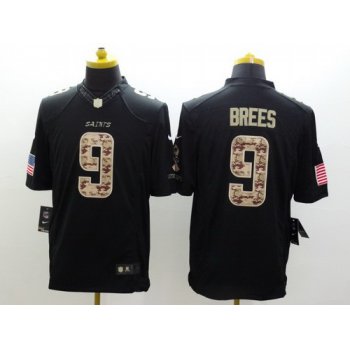 Nike New Orleans Saints #9 Drew Brees Salute to Service Black Limited Jersey