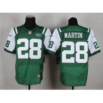 Nike New York Jets #28 Curtis Martin Green Elite Jersey