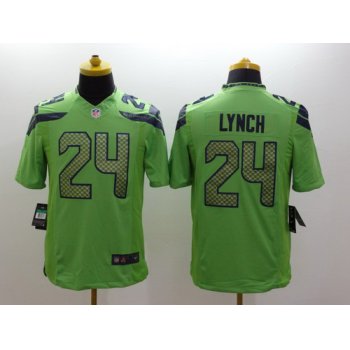 Nike Seattle Seahawks #24 Marshawn Lynch Green Limited Jersey