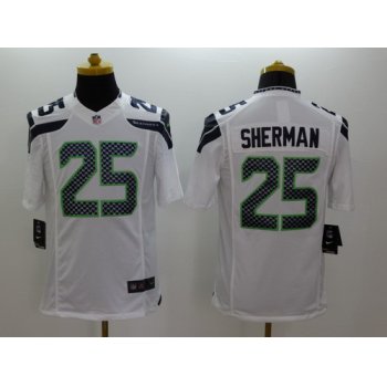 Nike Seattle Seahawks #25 Richard Sherman White Limited Jersey