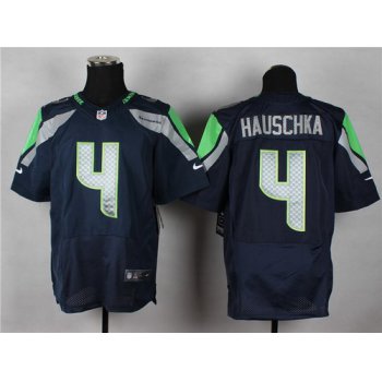 Nike Seattle Seahawks #4 Steven Hauschka Navy Blue Elite Jersey