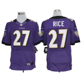 Size 60 4XL-Ray Rice Baltimore Ravens #27 Purple Stitched Nike Elite NFL Jerseys