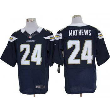 Size 60 4XL-Ryan Mathews San Diego Chargers #24 Dark Blue Stitched Nike Elite NFL Jerseys